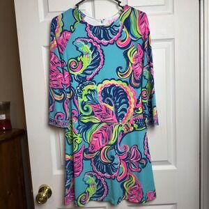 Lilly Pulitzer Bellavista Swing Dress XS Private Island Print, EUC
